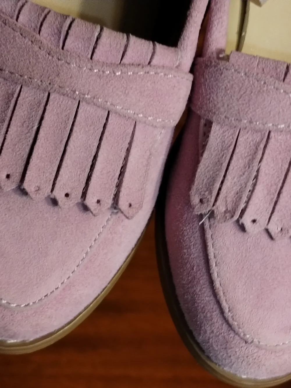 Janie and Jack Girls' Pink Suede Fringe Loafers